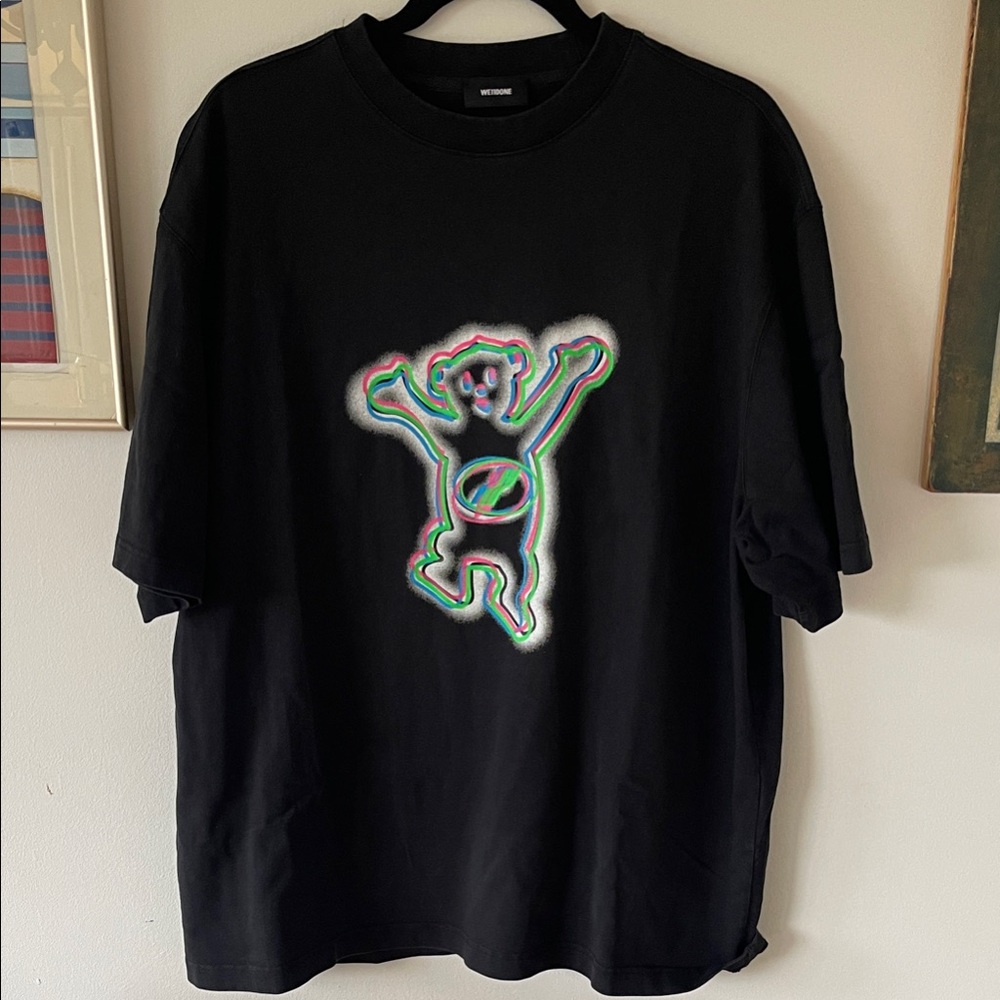 Men's Black Graphic Tee with Bear Design